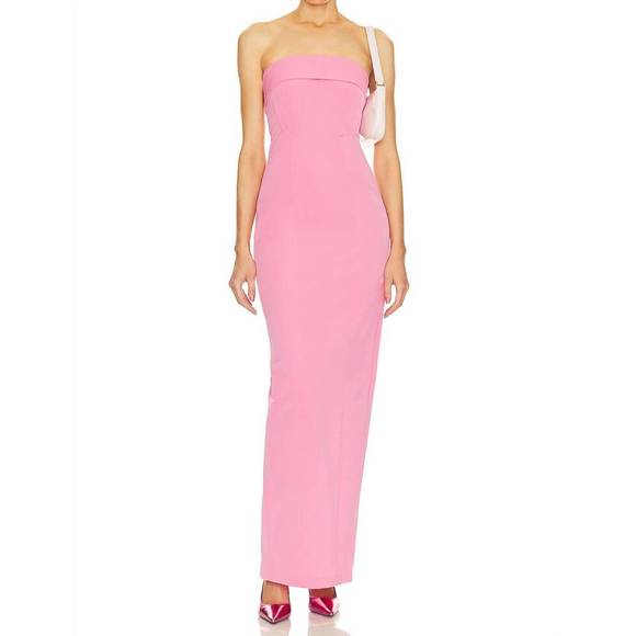 HELSA Dresses & Skirts - NEW HELSA tech gabardine long strapless maxi dress in very pink